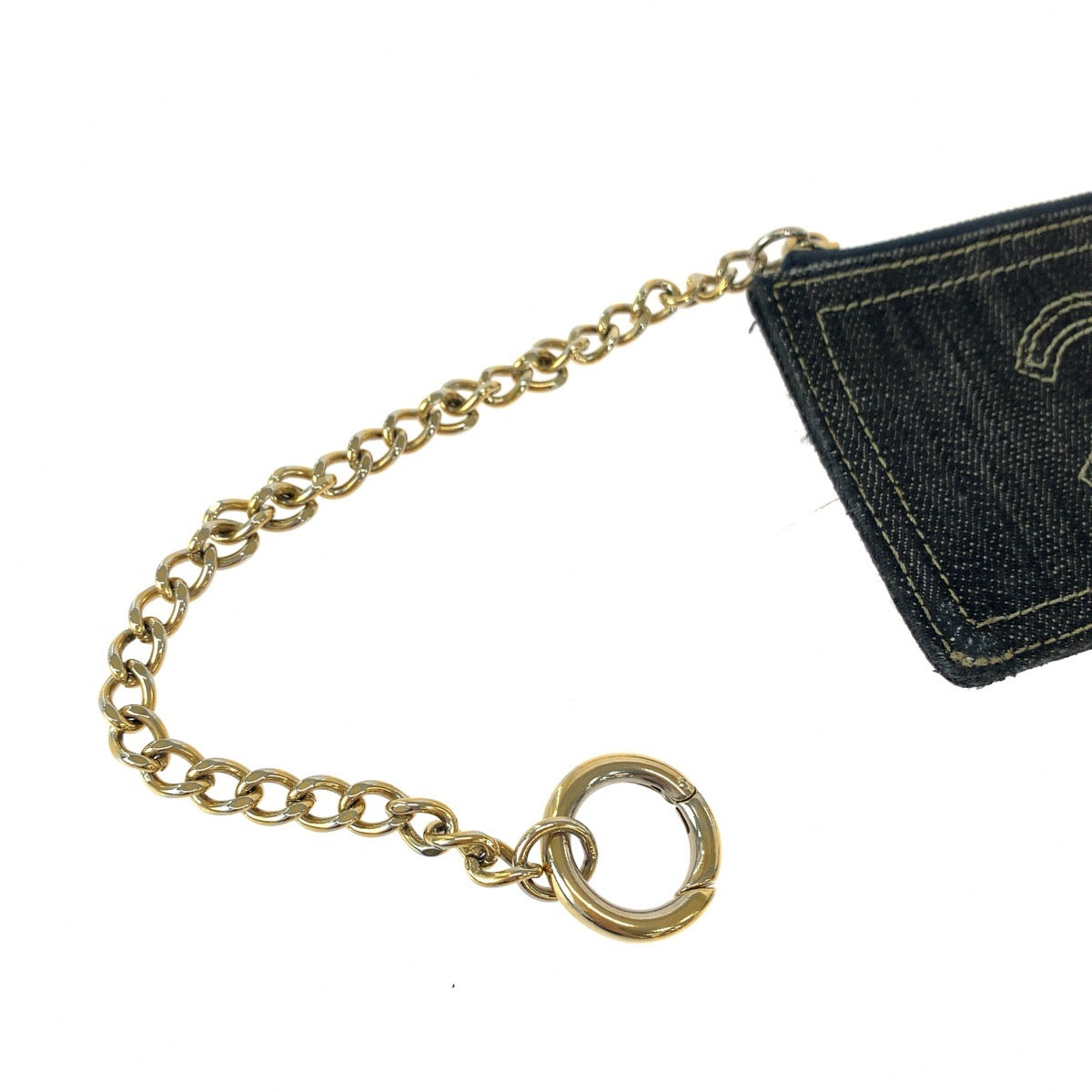 Chanel Denim Coin Case with Chain