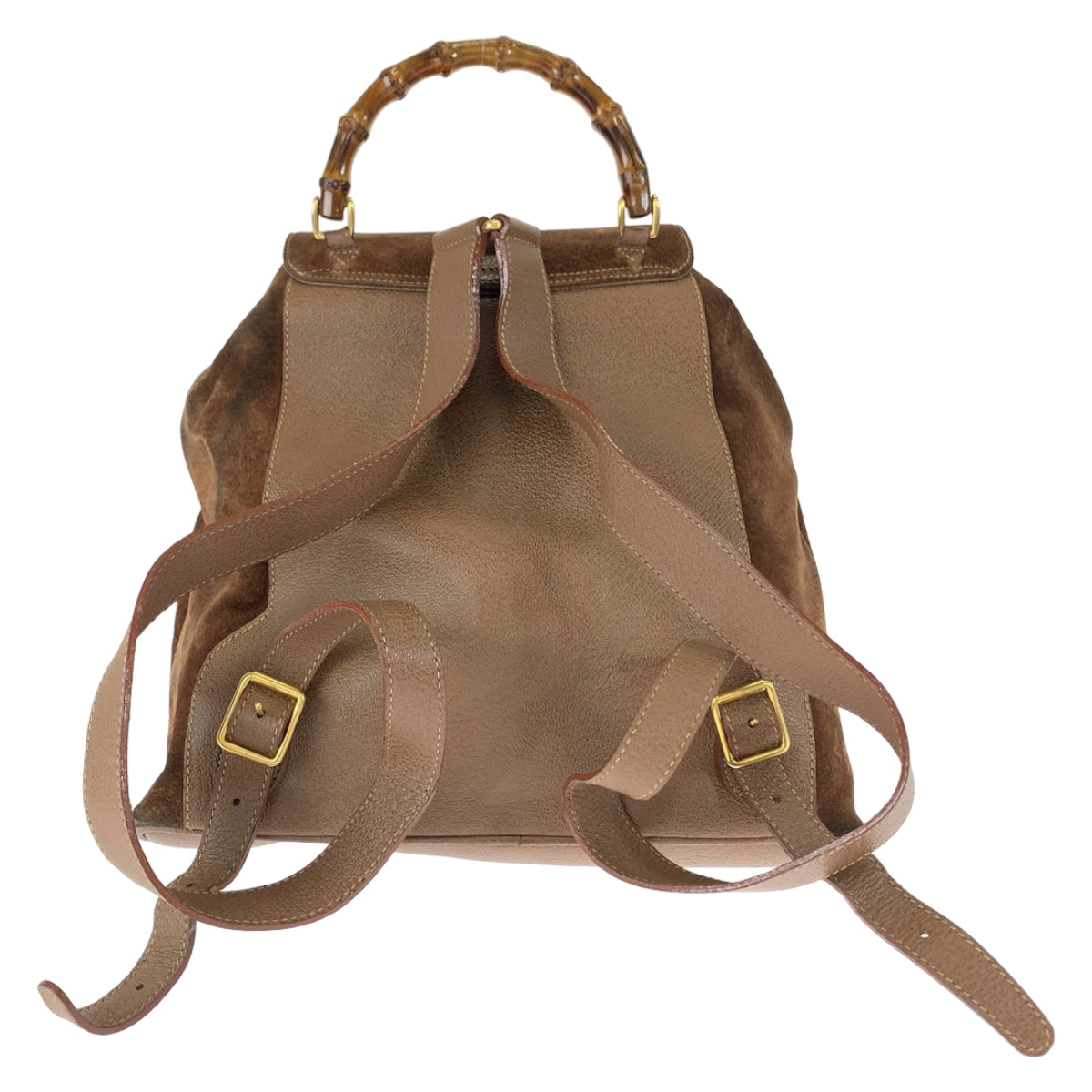 Gucci Bamboo Suede Leather Backpack