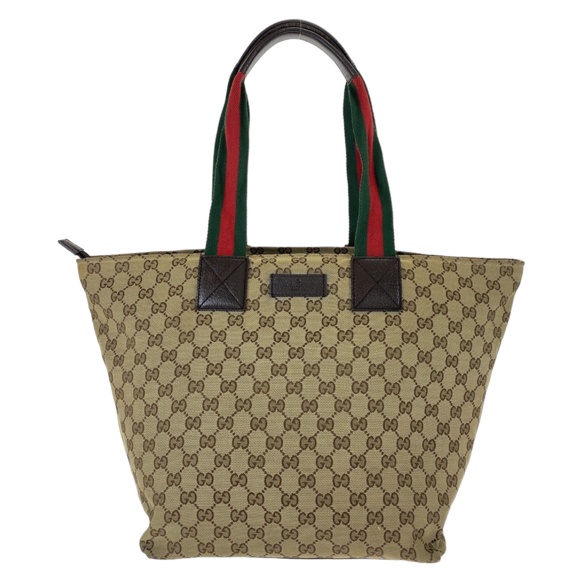 Gucci GG Canvas Leather Tote Bag 131231 in Very Good Condition