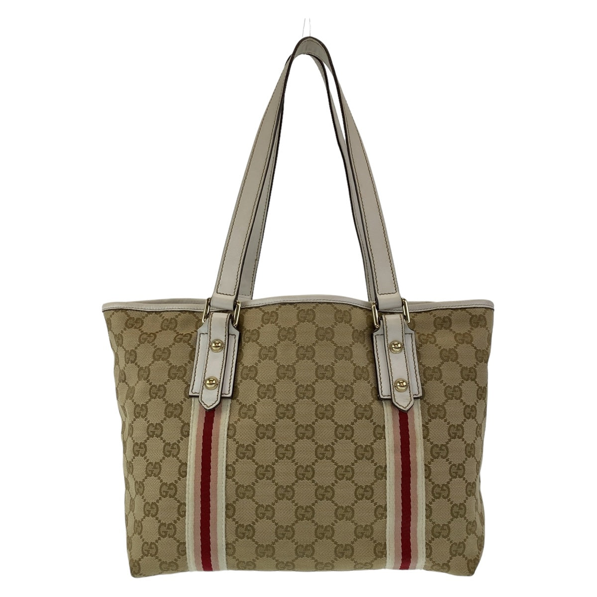 Gucci GG Canvas Leather Tote Bag 137396 in Very Good Condition