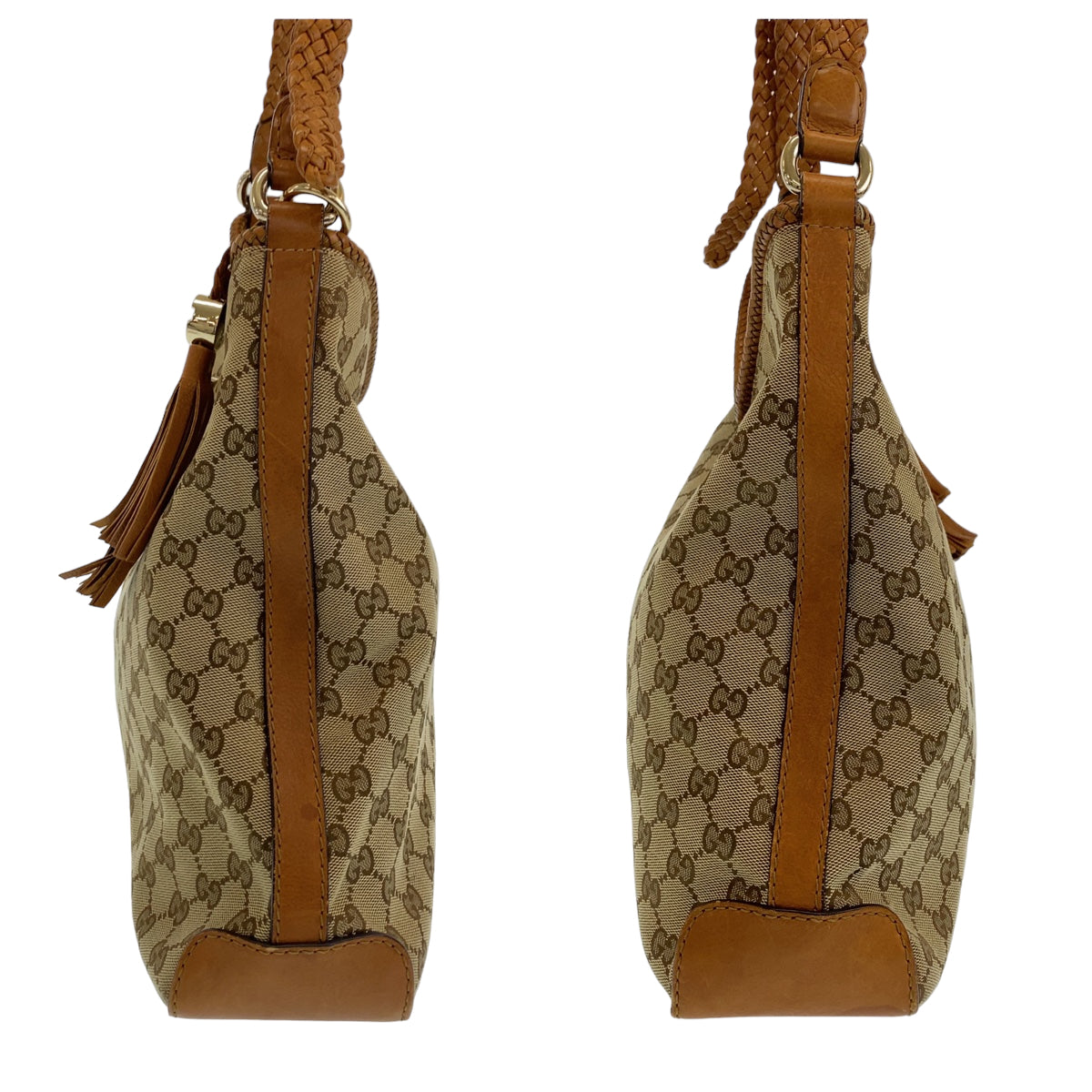 Gucci Brown GG Canvas Leather Shoulder Bag