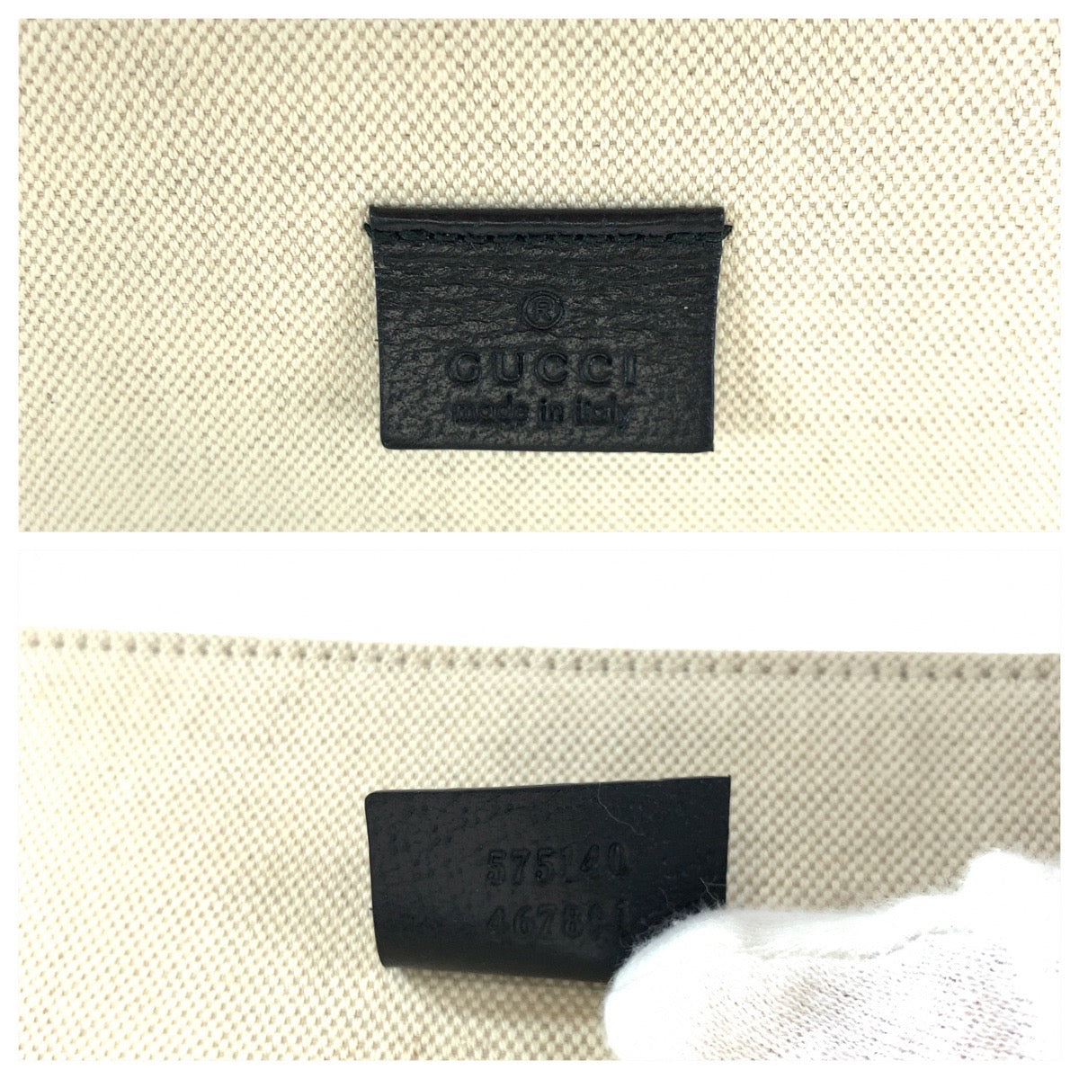 Gucci Coated Canvas Tote Bag Black Yellow