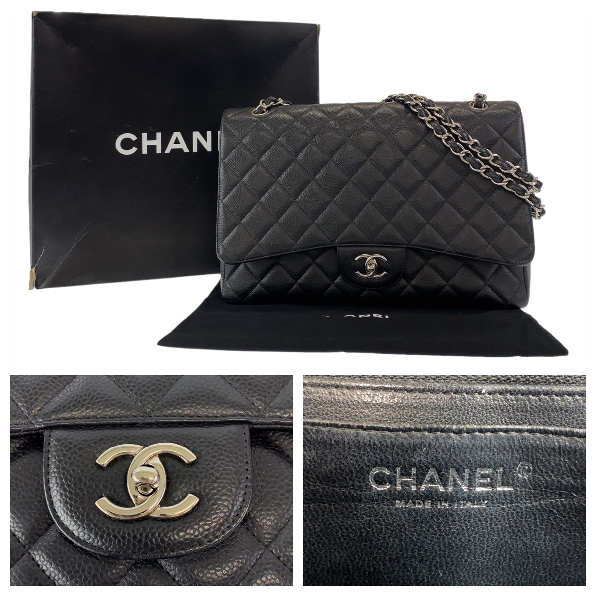 Chanel Caviar Skin Matelasse 34 Chain Shoulder Bag in Very Good Condition