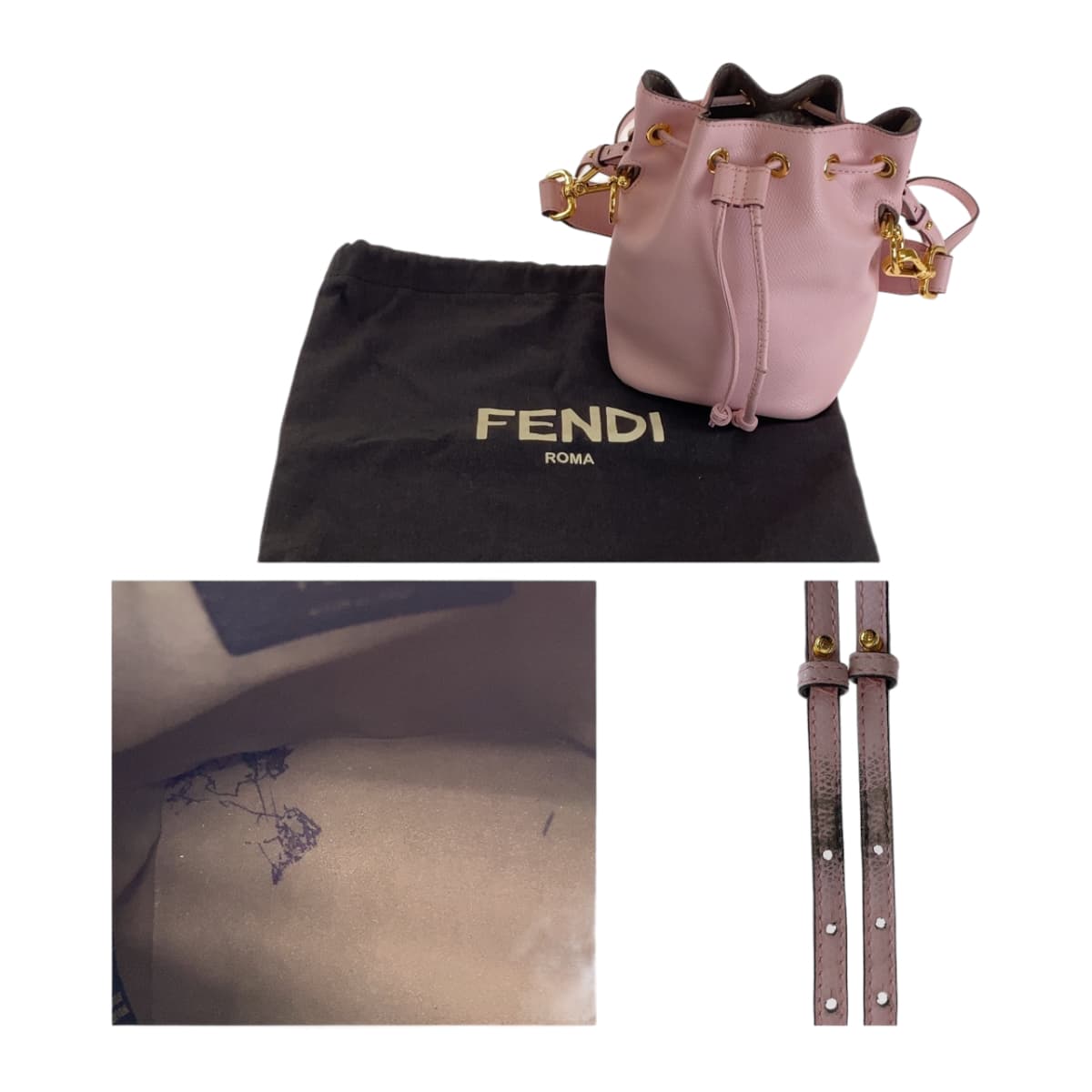 Fendi Leather Mon Tresor Crossbody Bag 407026 in Very Good Condition