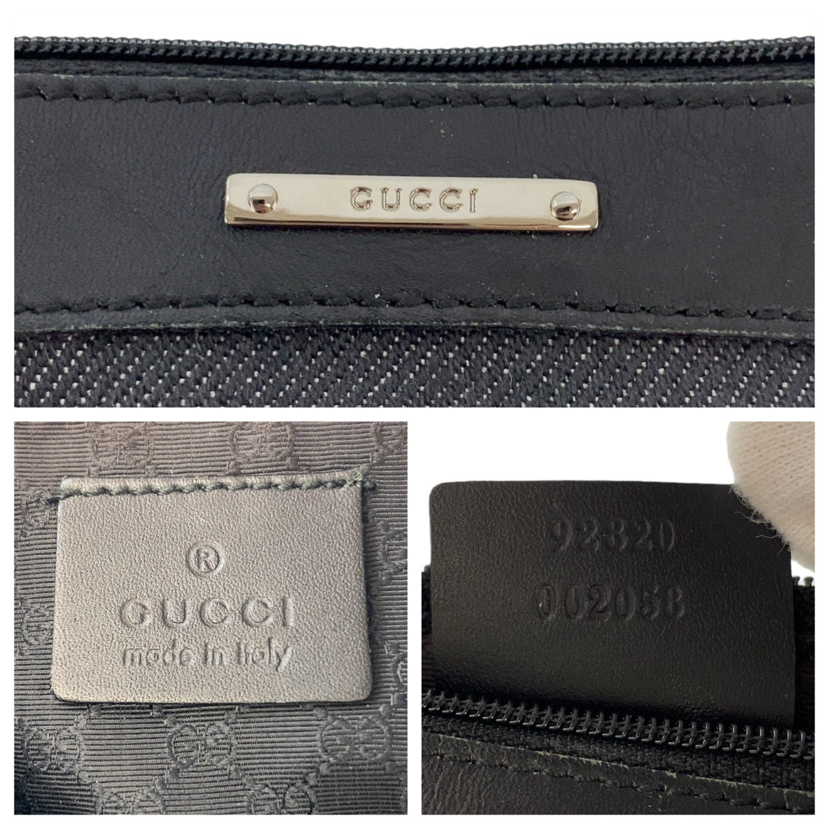 Gucci Canvas/Leather Handbag Accessory Pouch 92320 in Great Condition