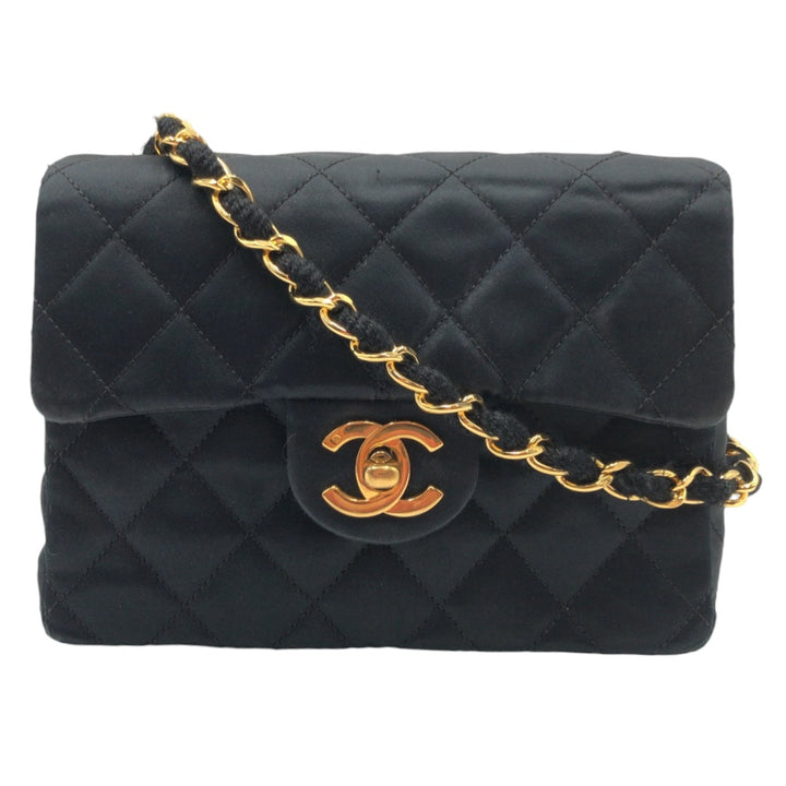 Chanel Vintage Mini Matelasse Satin Shoulder Bag