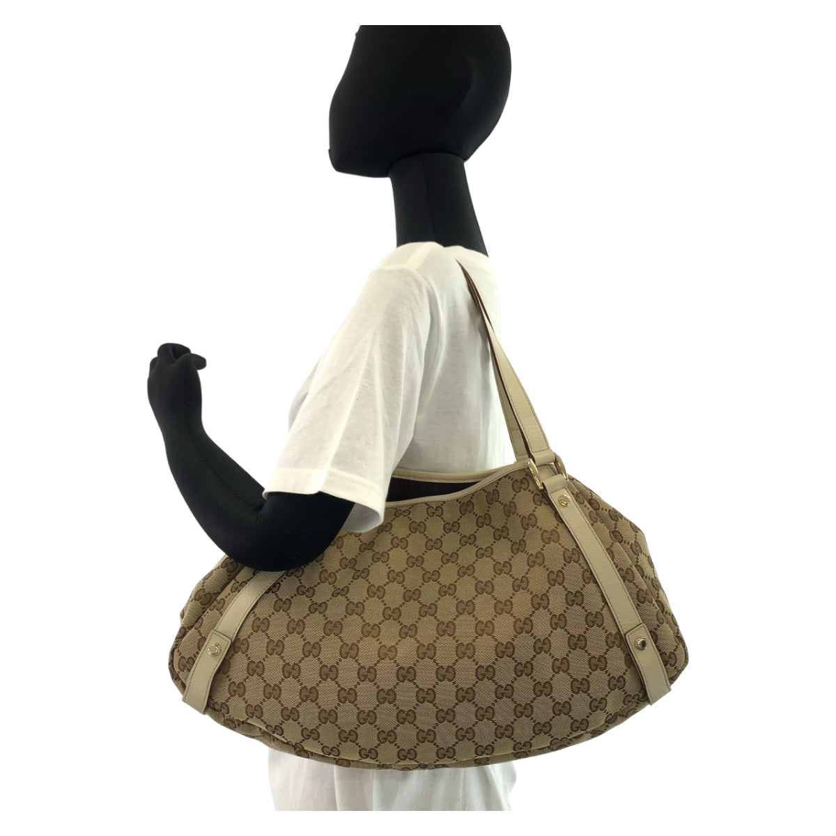 Gucci GG Canvas/Leather Abbey Shoulder Bag 130736 in Very Good Condition