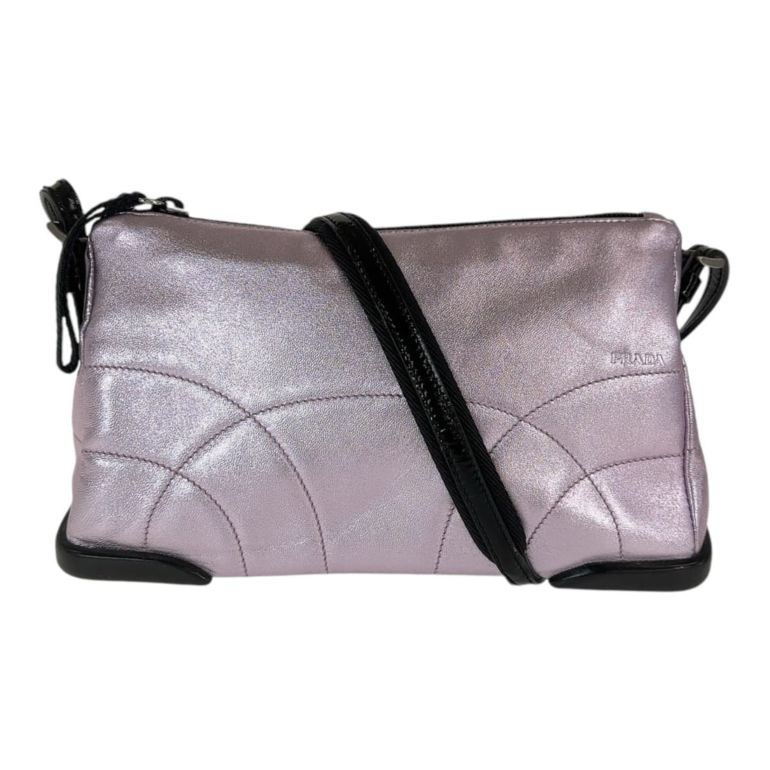 Prada Metallic Pink Leather Shoulder Bag