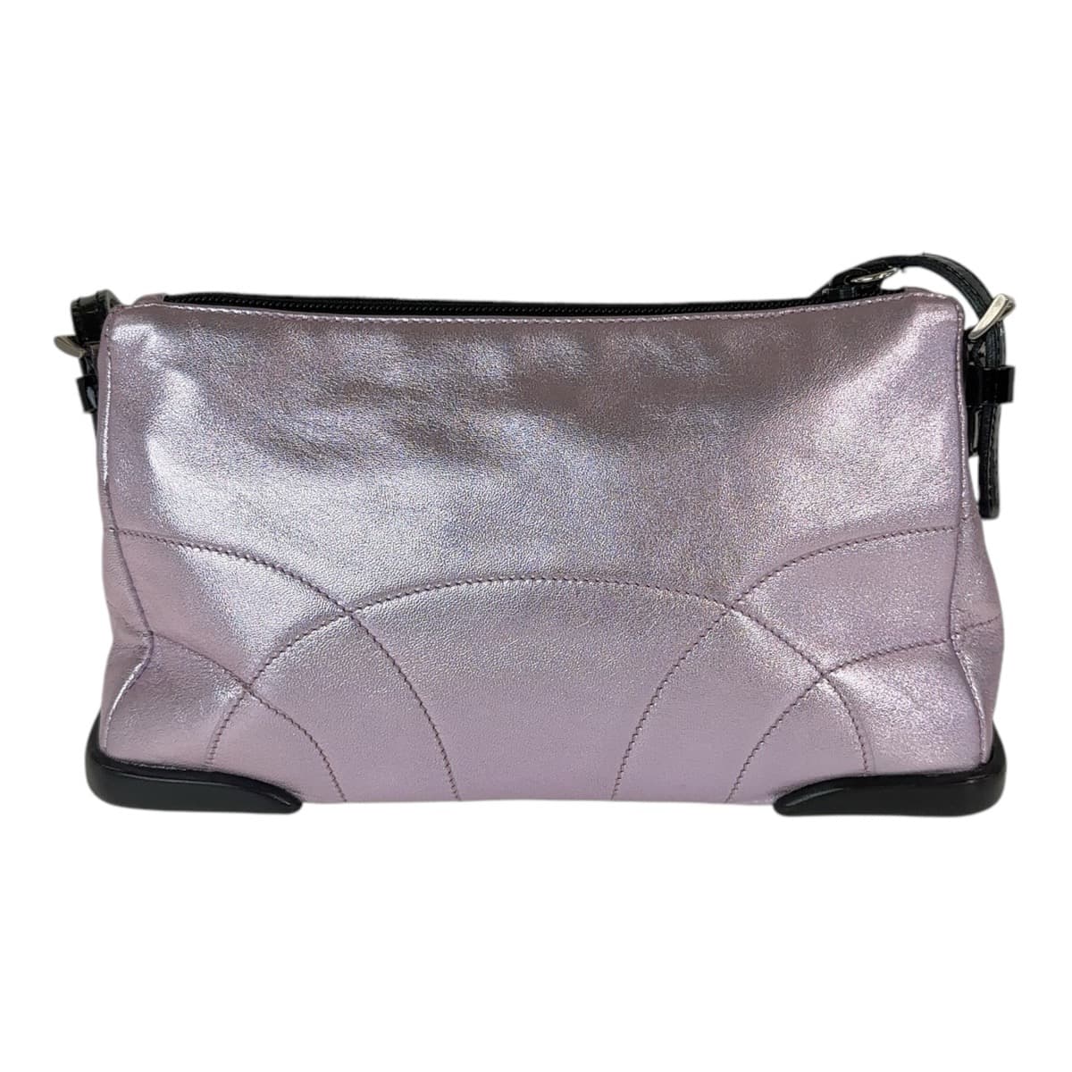 Prada Leather Shoulder Bag Metallic Pink in Very Good Condition