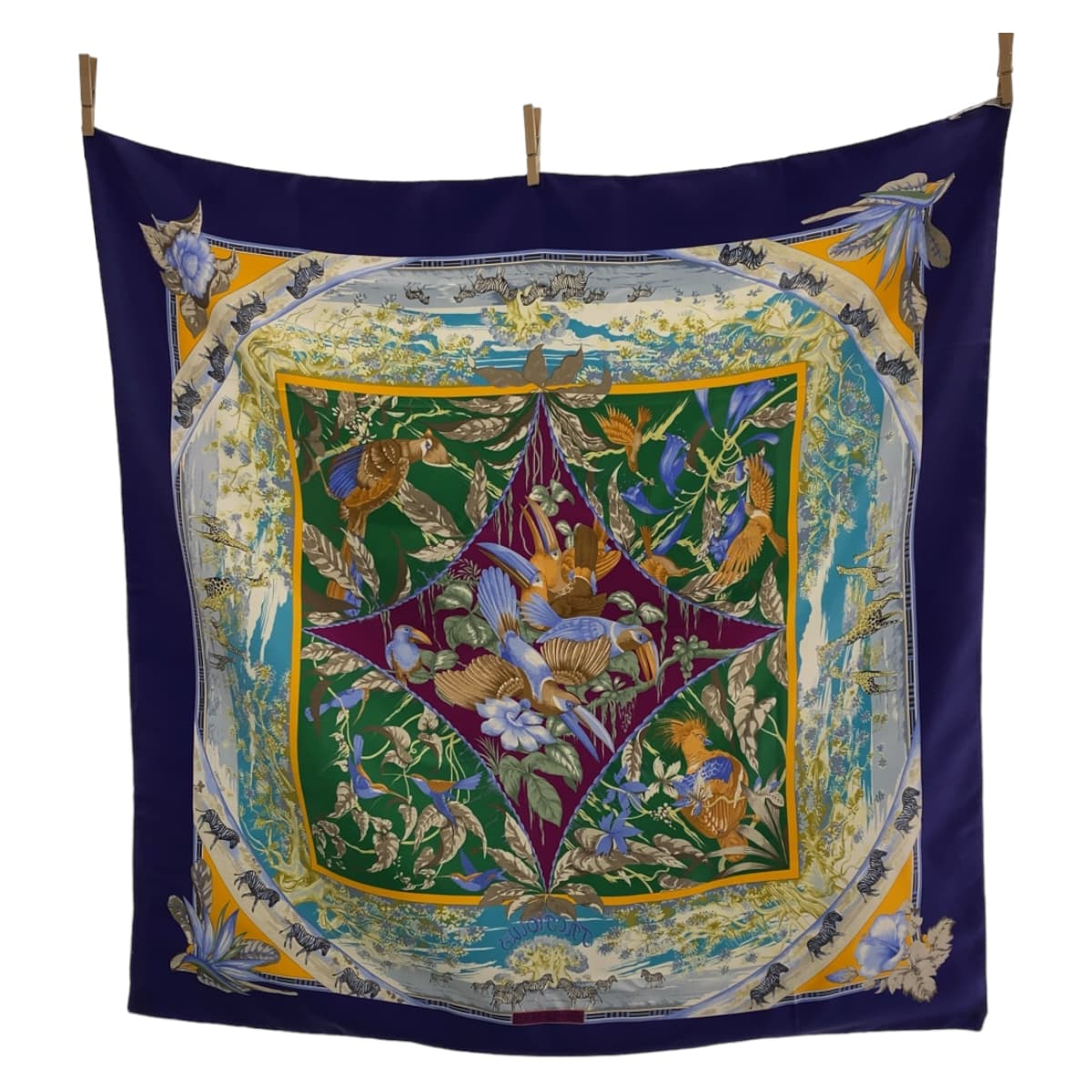 Hermes Silk TROPIOUES Carre 90 Scarf in Great Condition