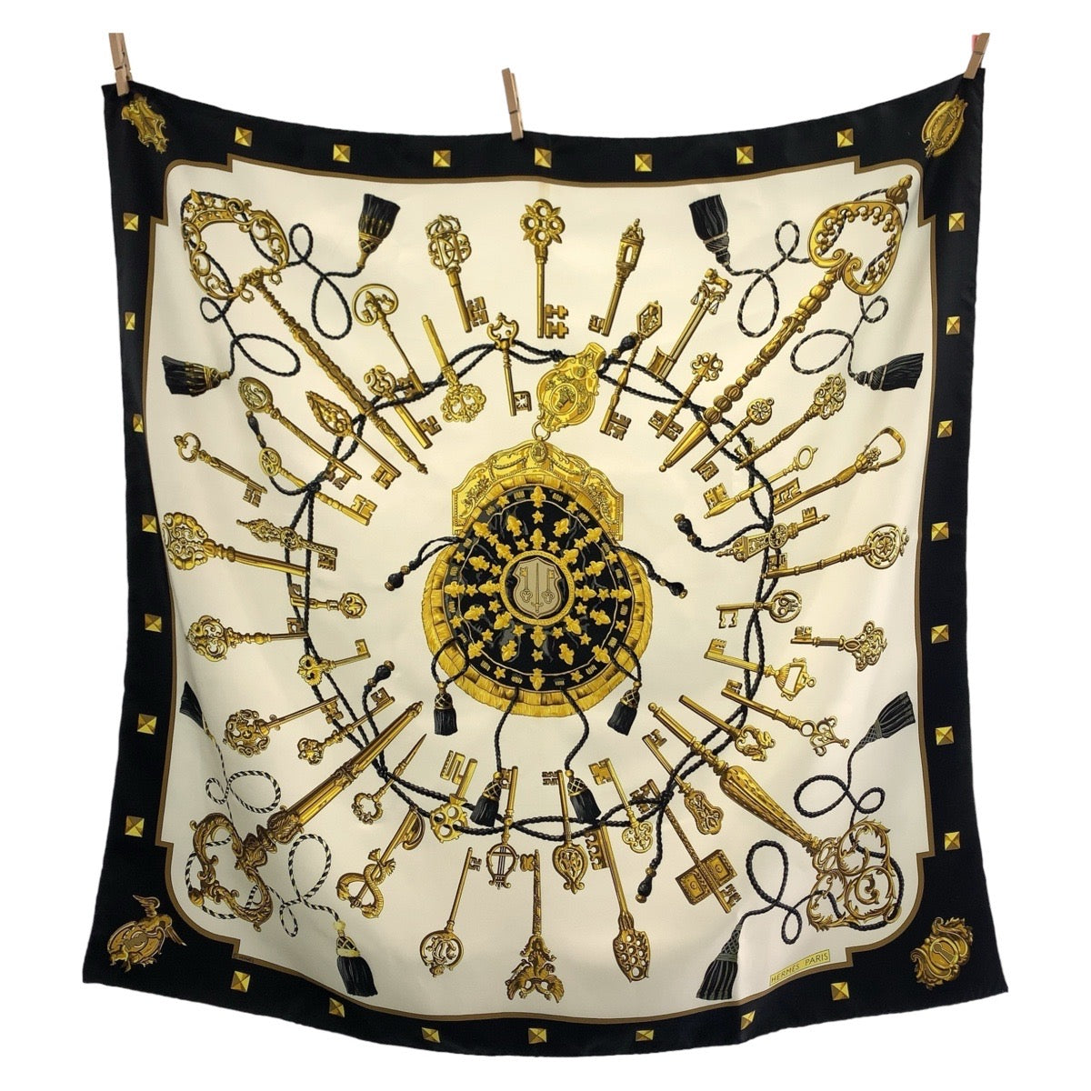 Hermes Silk Scarf LES CLES THE KEYS RARE 90