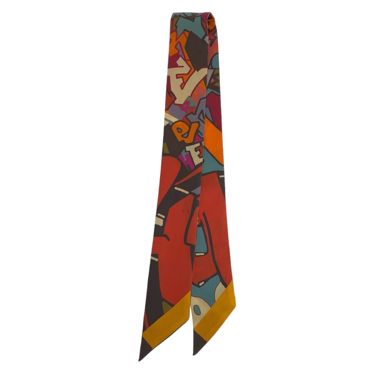 Hermes Silk GRAFF Graffiti Twilly Scarf in Very Good Condition