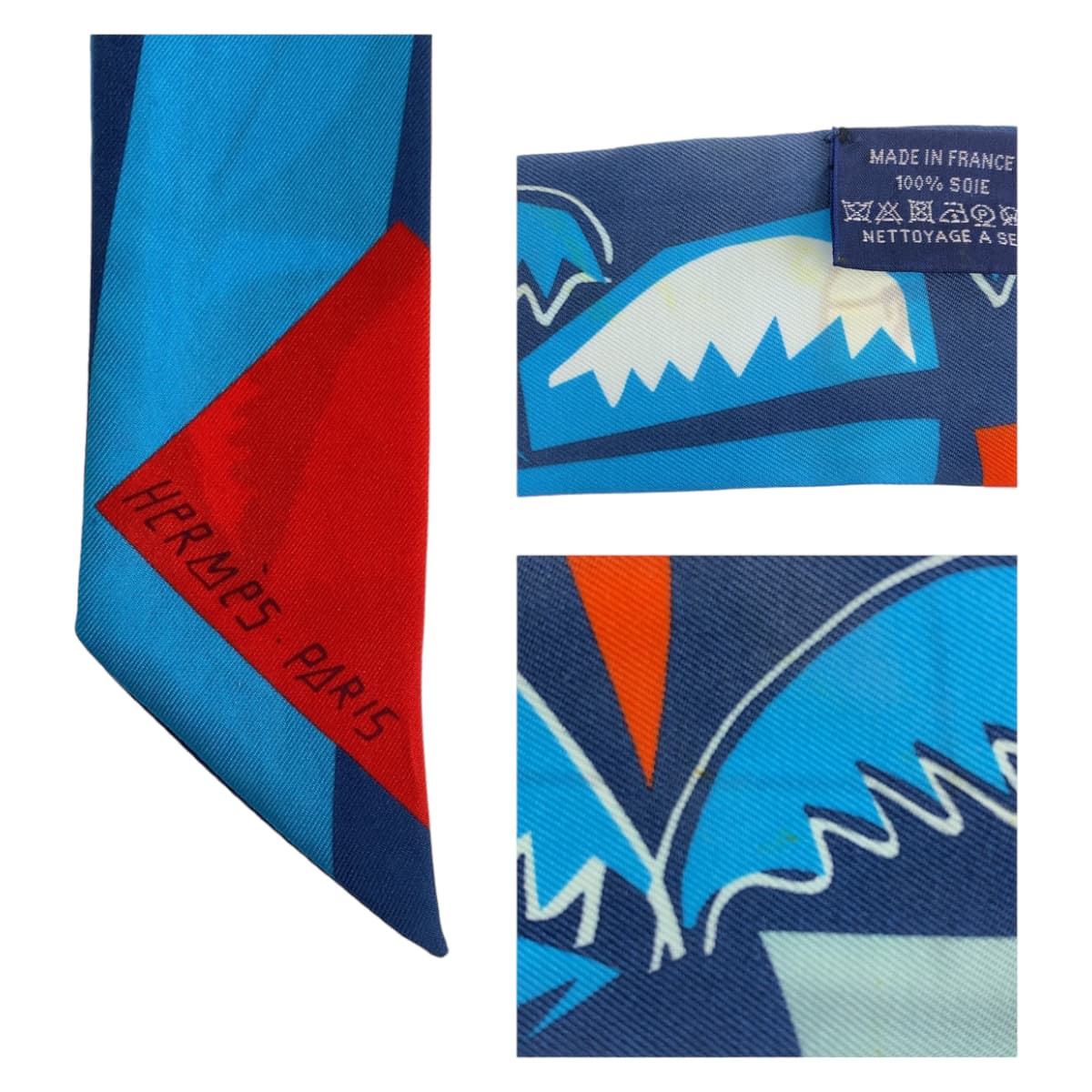 Hermes Silk SEA SURF AND FUN Twilly Scarf in Very Good Condition