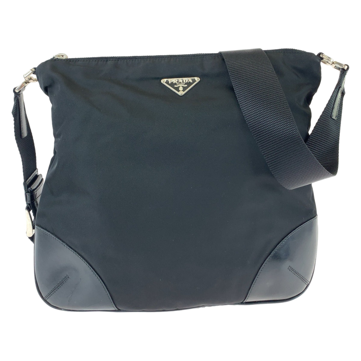 Prada Nylon Tessuto Triangle Logo Plate Shoulder Bag in Very Good Condition