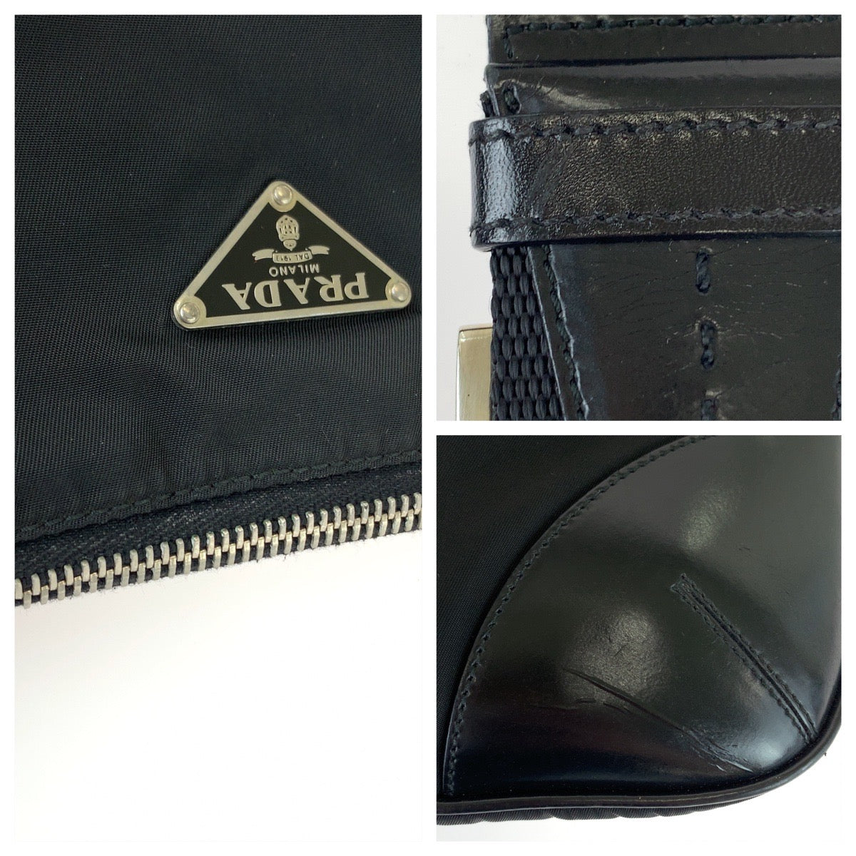 Prada Nylon Tessuto Triangle Logo Plate Shoulder Bag in Very Good Condition