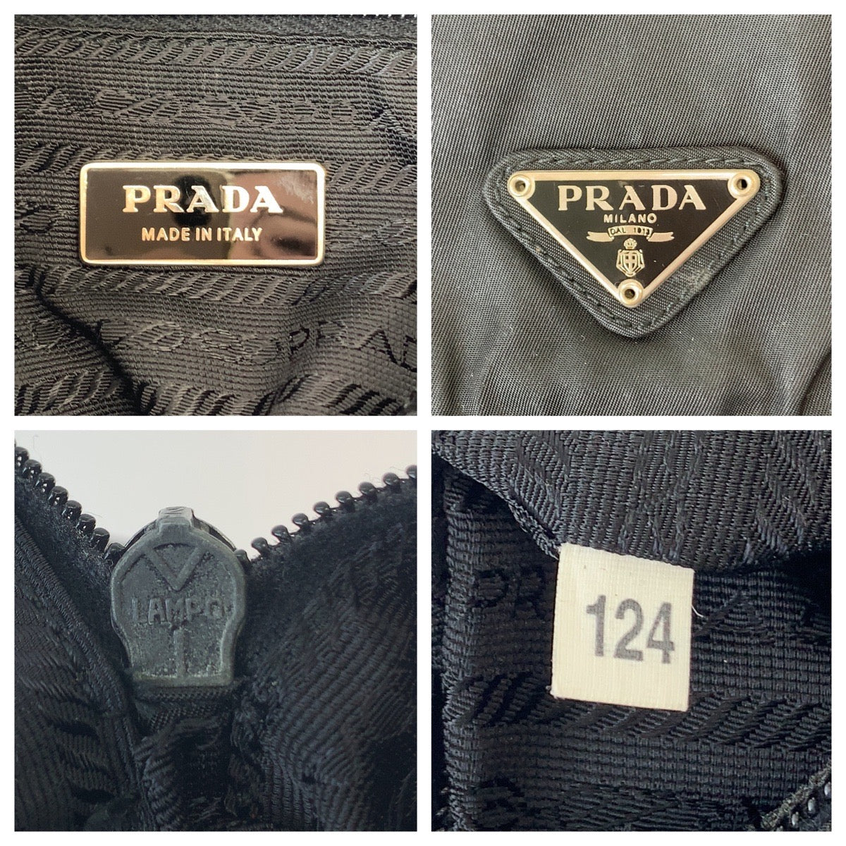 Prada Nylon Tessuto Logo Plate Shoulder Bag