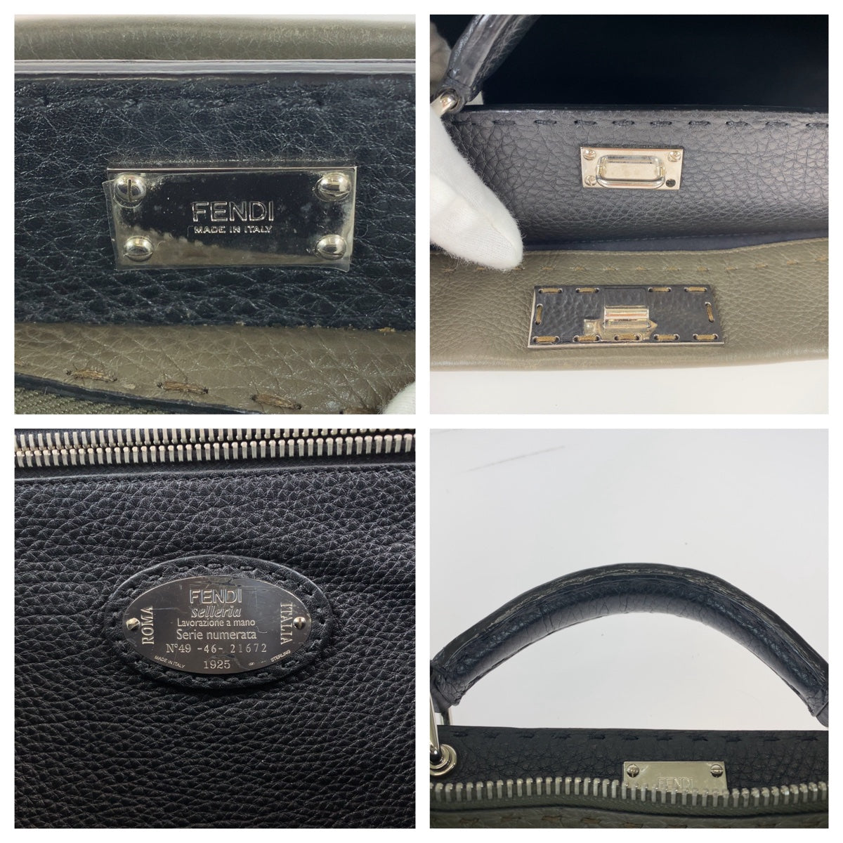 Fendi Peekaboo Selleria Leather Briefcase