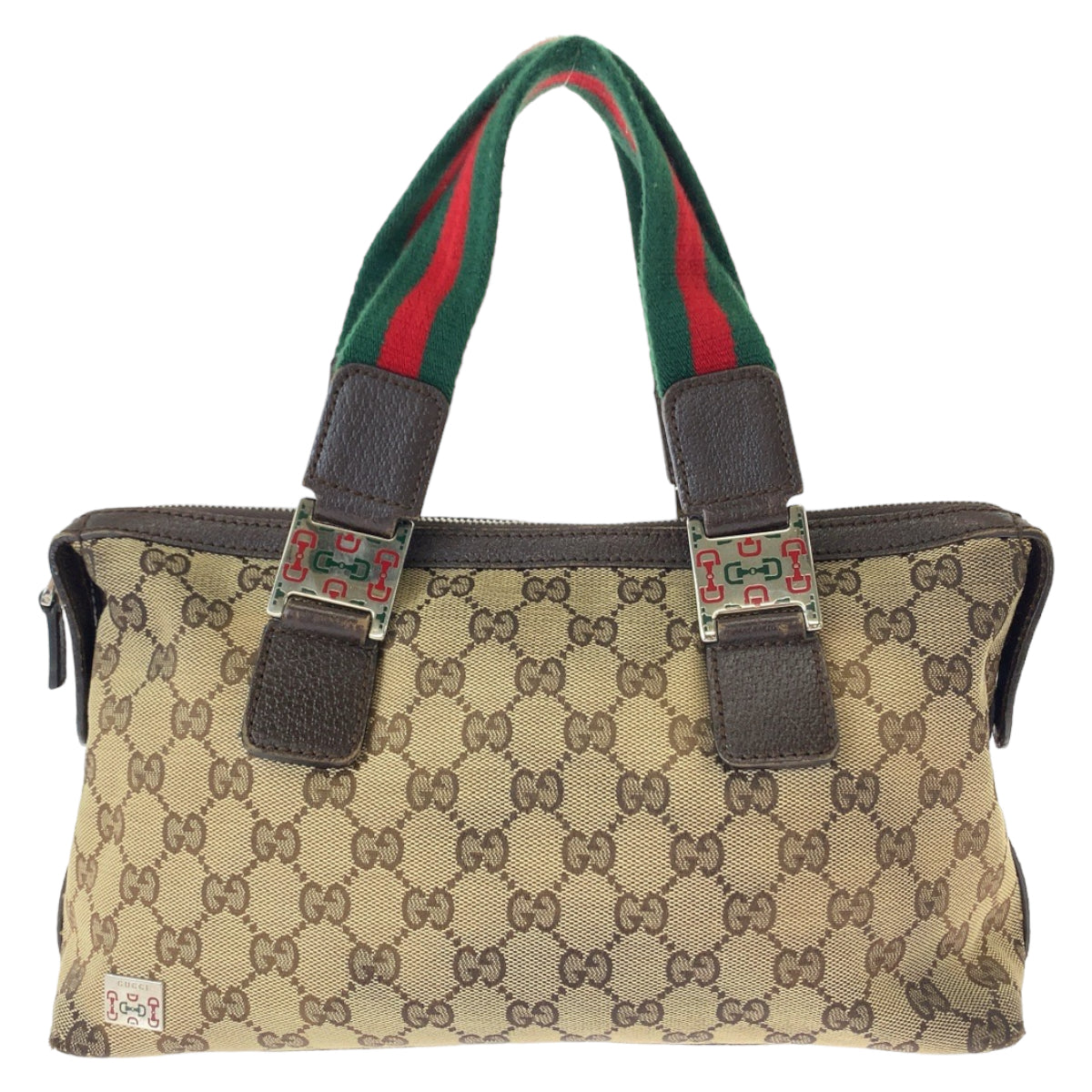 Gucci GG Canvas Sherry Line Handbag 407084 in Very Good Condition