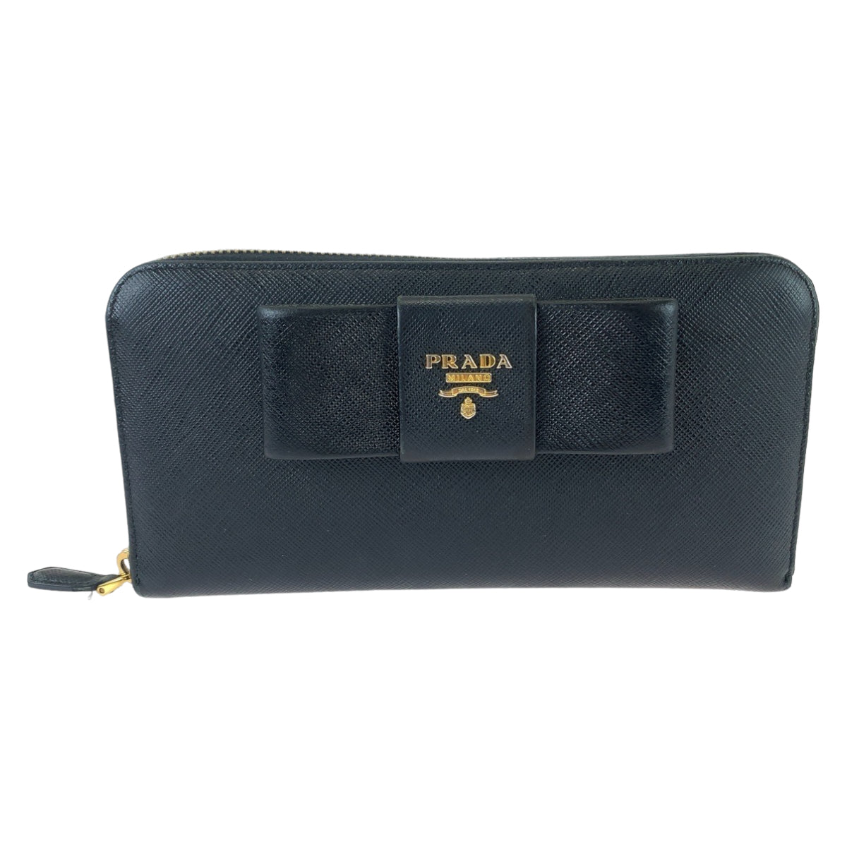 Prada Saffiano Leather Ribbon Long Wallet 1ML506 in Very Good Condition