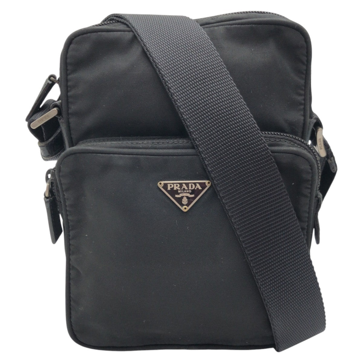 Prada Tessuto Triangle Logo Nylon Leather Shoulder Bag