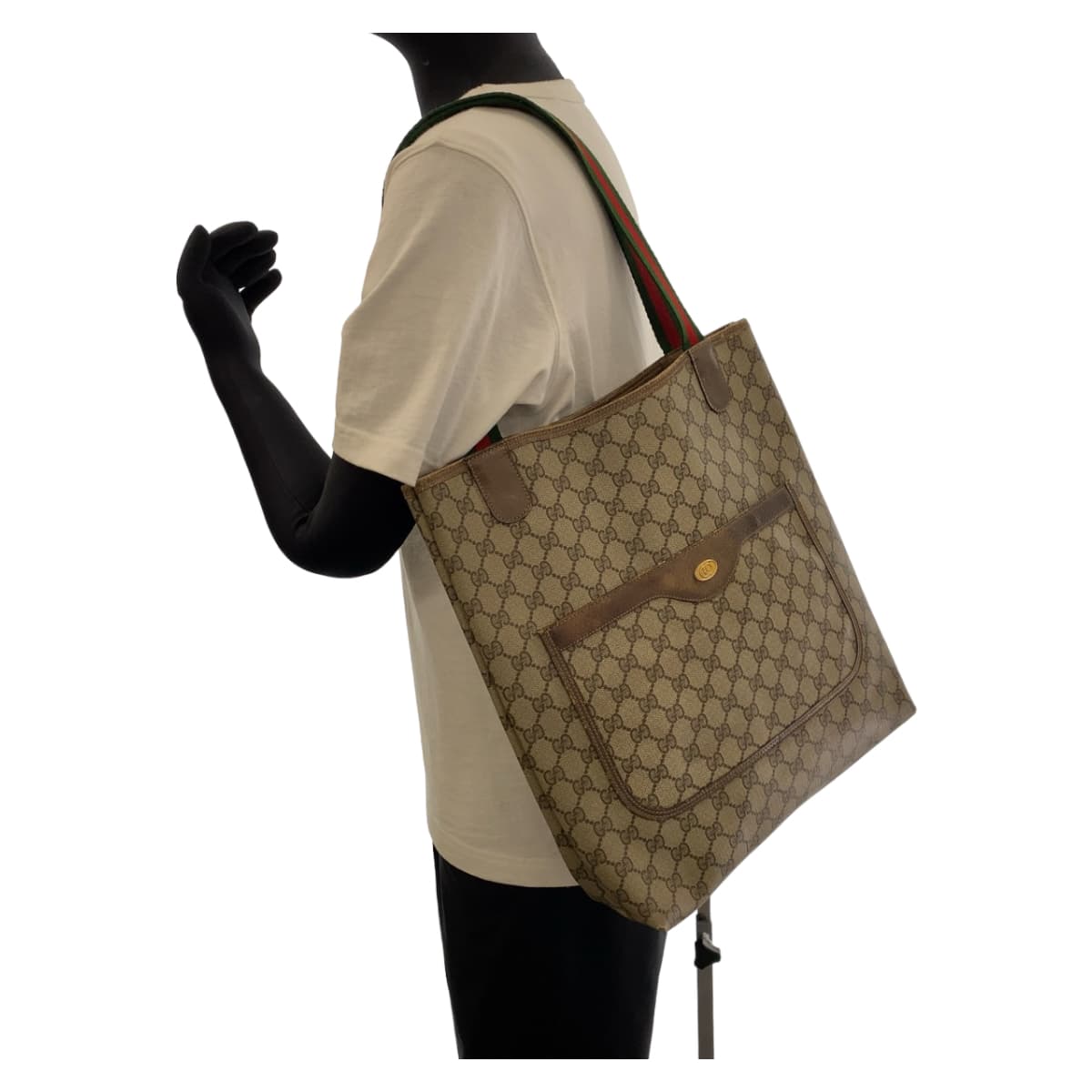 Gucci GG Supreme Canvas Old Gucci Shoulder Tote Bag in Very Good Condition