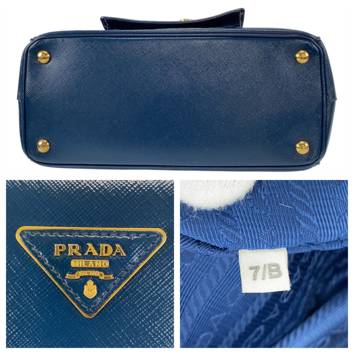 Prada Saffiano Leather Triangle Logo Plate 2-Way Shoulder Bag in Very Good Condition