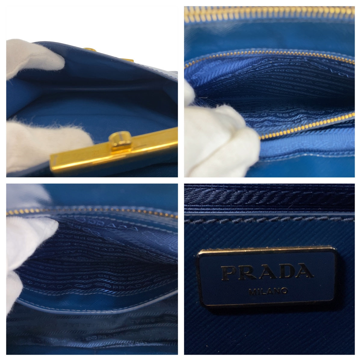 Prada Saffiano Leather Triangle Logo 2way Bag