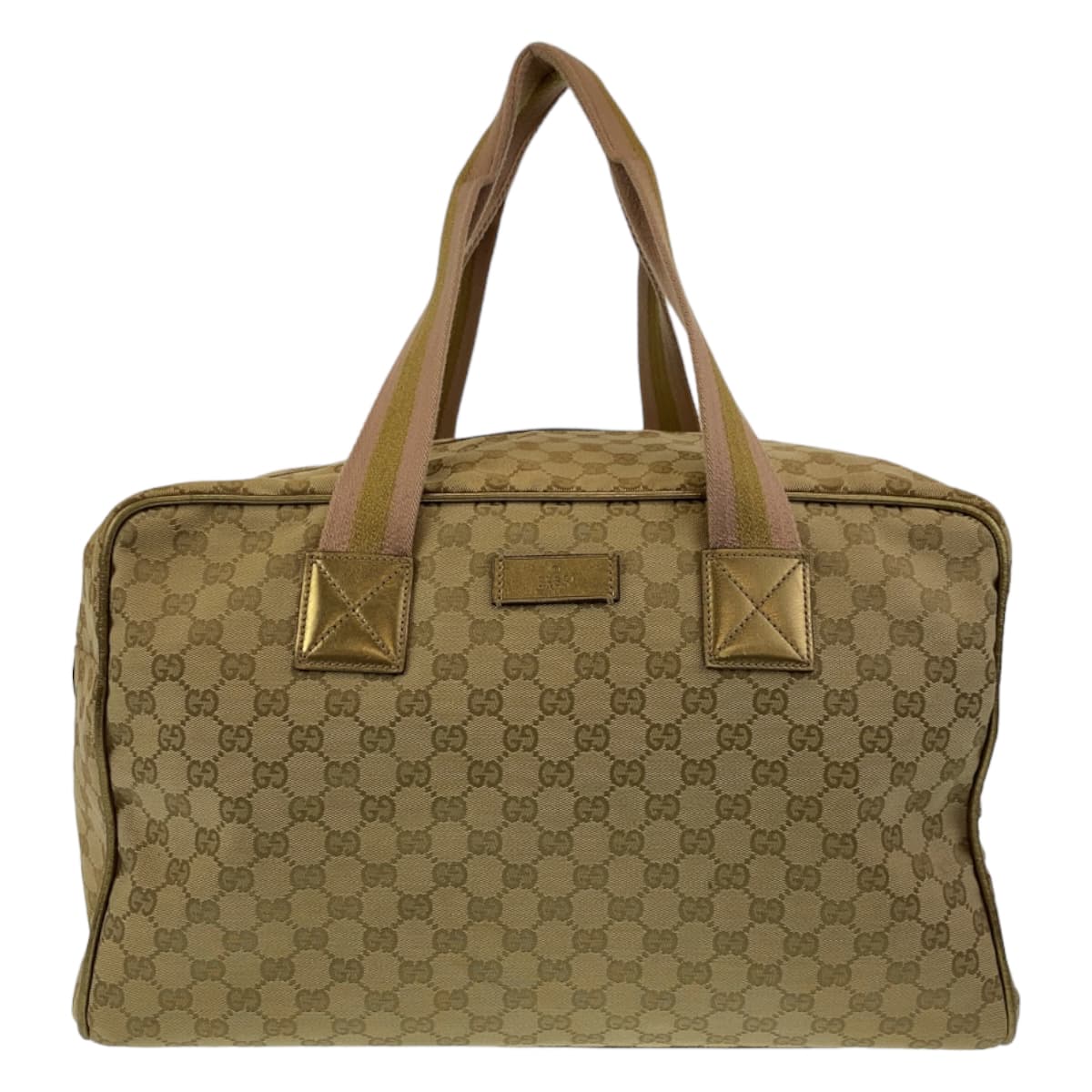 Gucci GG Canvas Beige Multicolor Boston Bag in Very Good Condition