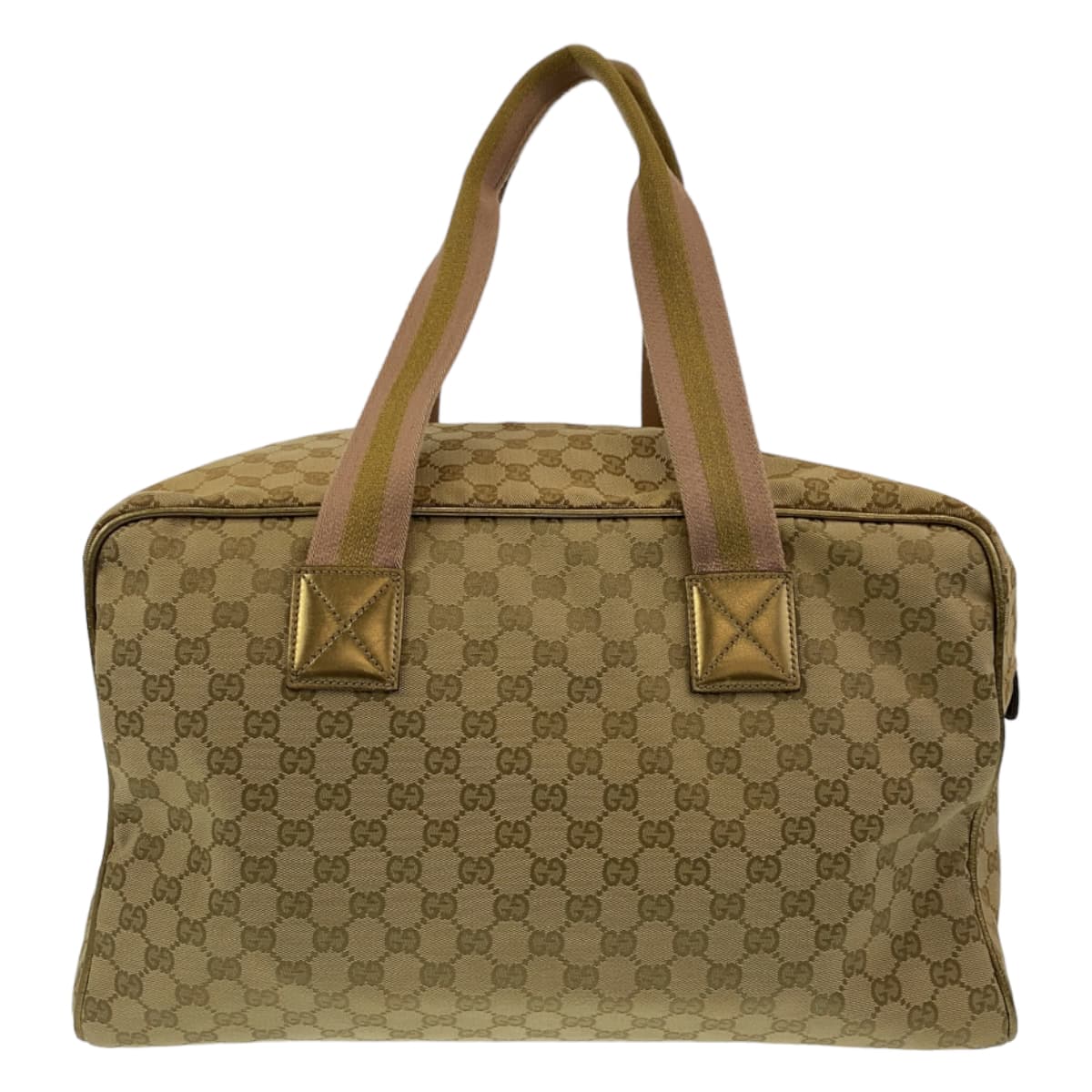 Gucci GG Canvas Beige Multicolor Boston Bag in Very Good Condition