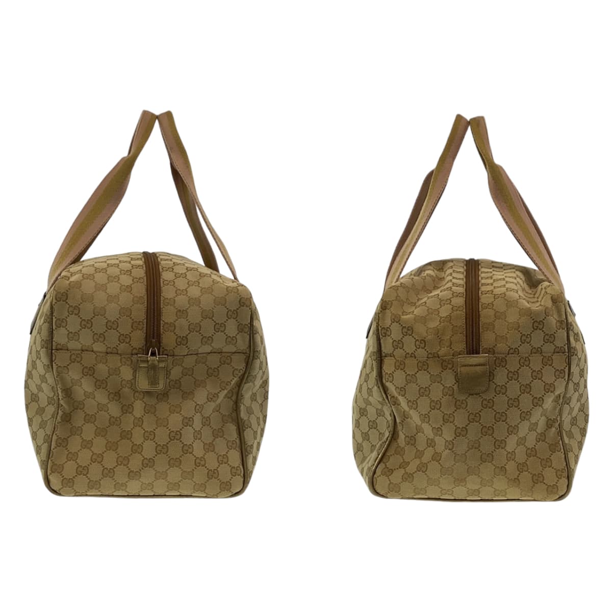 Gucci GG Canvas Beige Multicolor Boston Bag in Very Good Condition