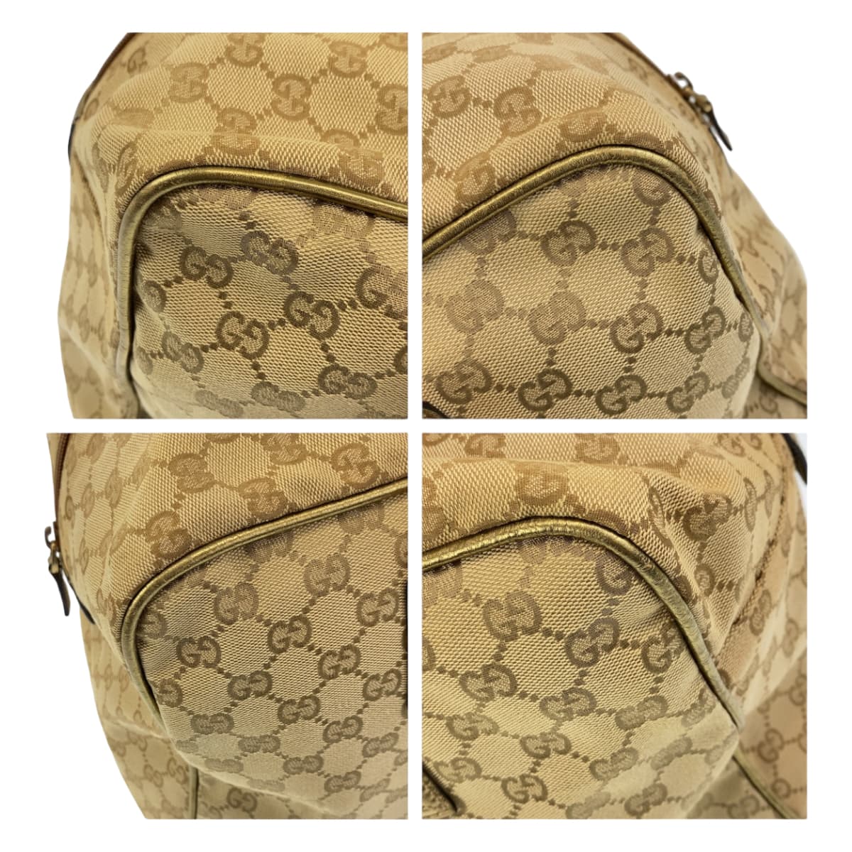 Gucci GG Canvas Beige Multicolor Boston Bag in Very Good Condition