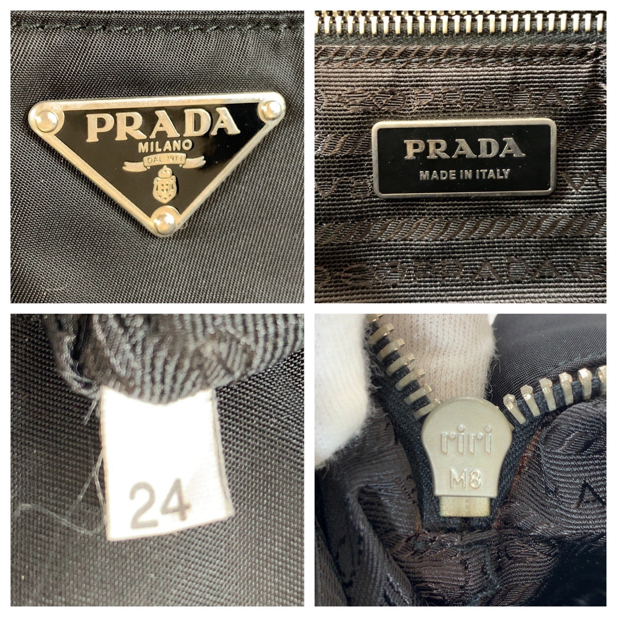 Prada Nylon/Leather Tessuto Triangle Logo Tote Bag in Very Good Condition