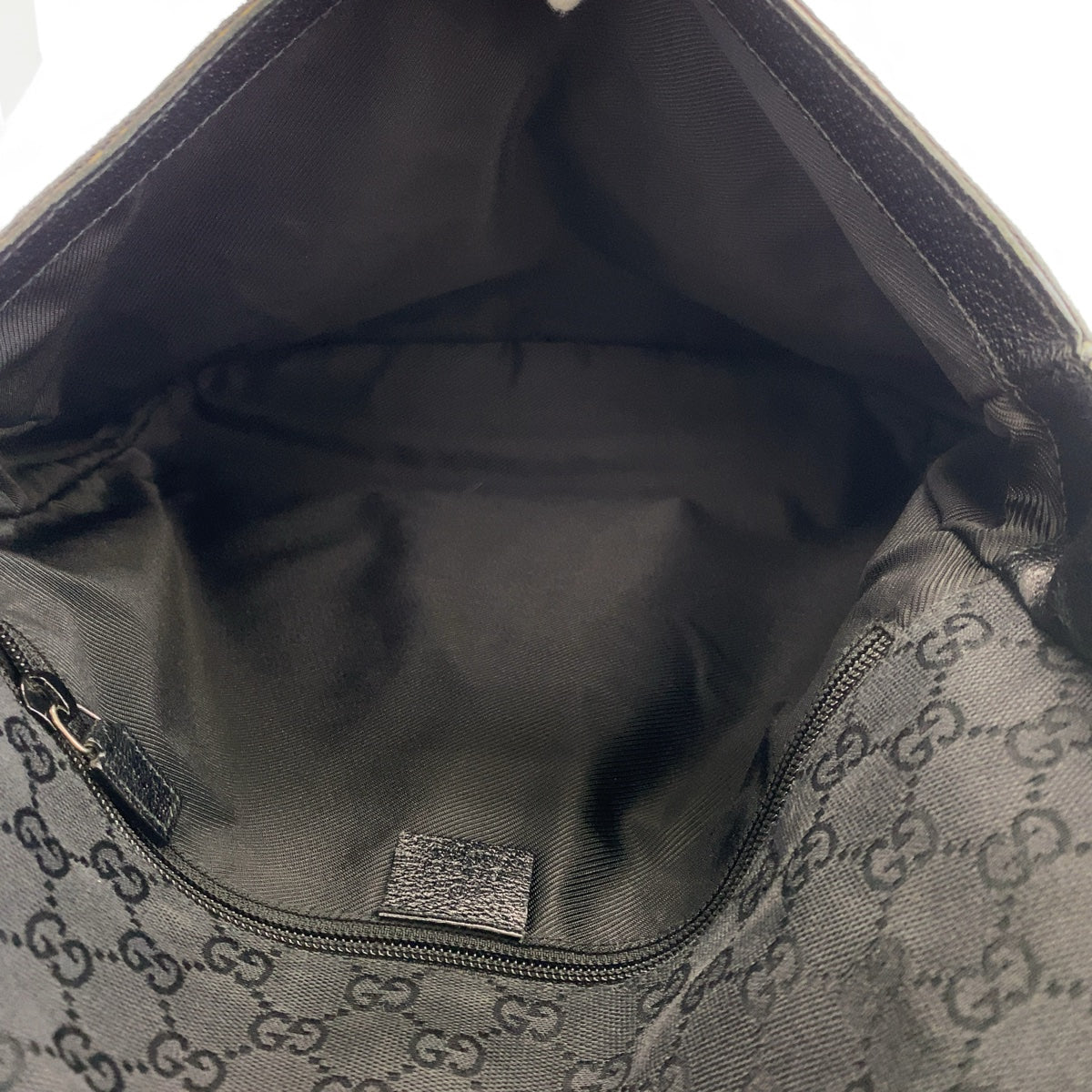 Gucci Black GG Canvas Leather Shoulder Bag