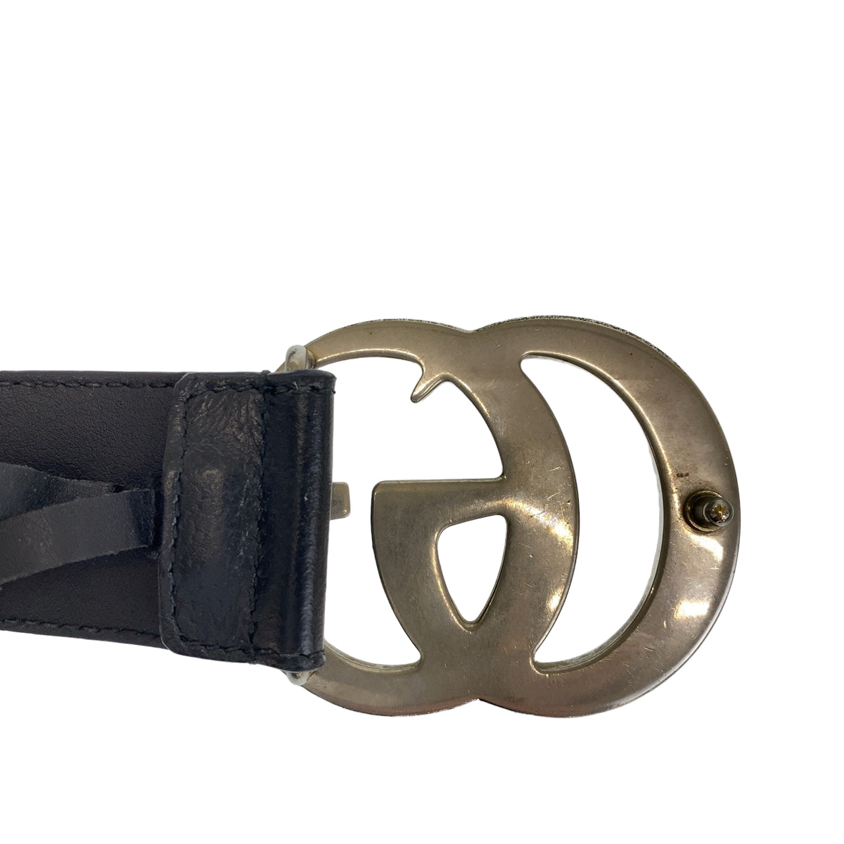 Gucci Leather Double G Belt 34 in Very Good Condition