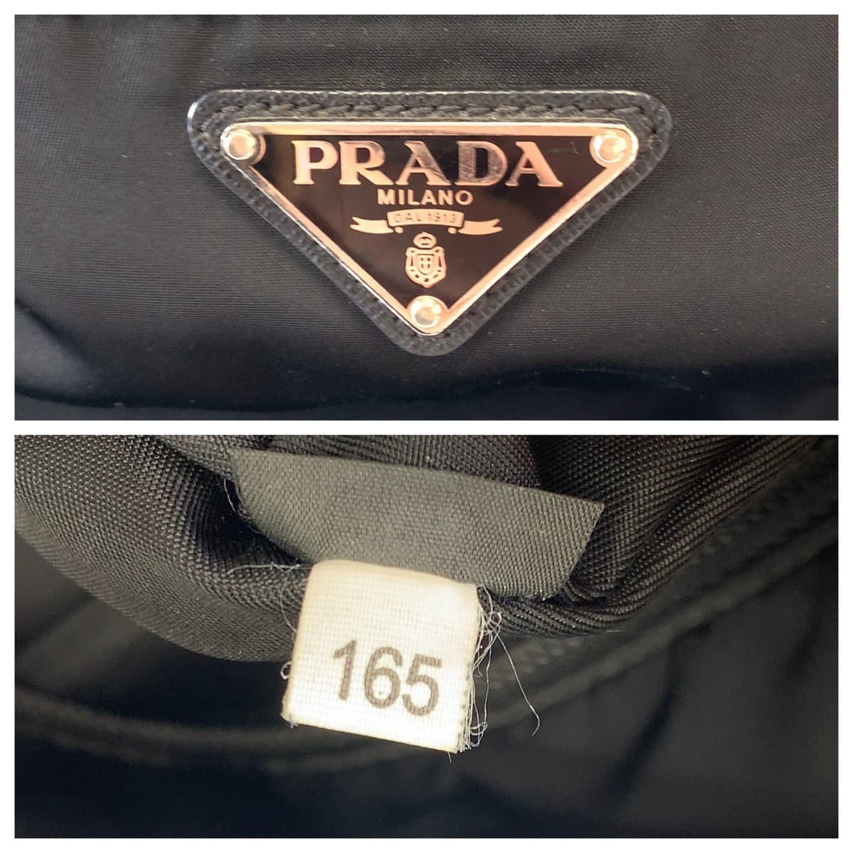 Prada Nylon/Leather Tessuto Logo Plate Briefcase in Good Condition