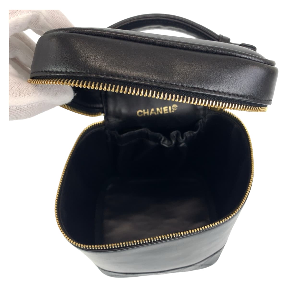 Chanel Vintage CC Vanity Handbag Black