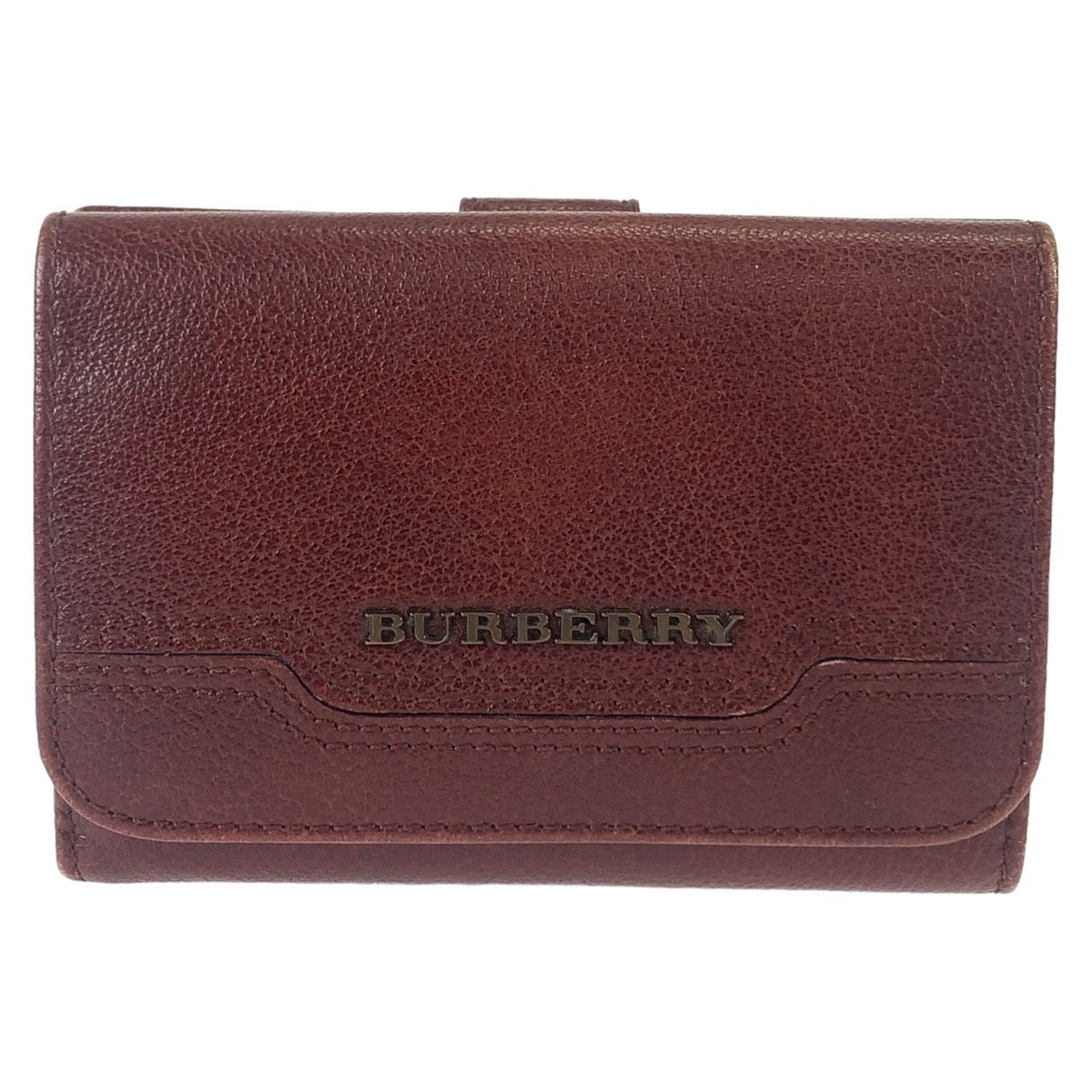 Burberry Smoked Check Leather Compact Wallet in Very Good Condition