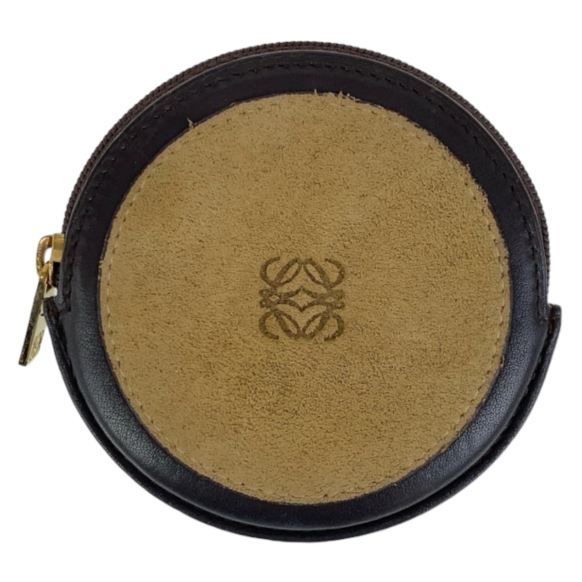 Loewe Suede Leather Anagram Coin Case