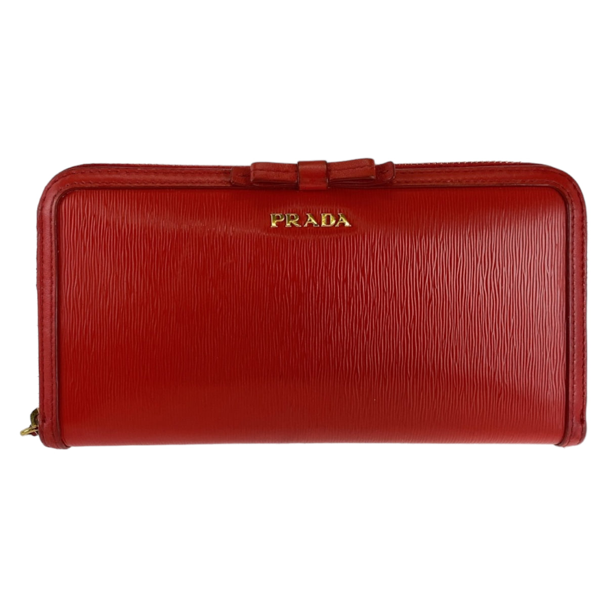 Prada Leather Ribbon Long Wallet 407167 in Very Good Condition