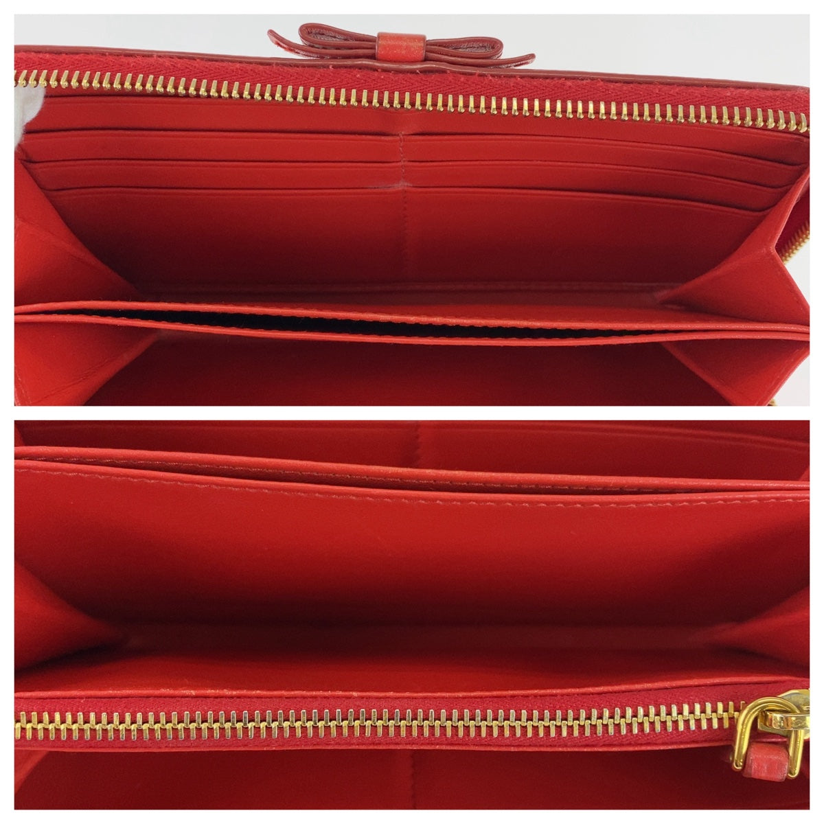 Prada Leather Ribbon Long Wallet 407167 in Very Good Condition