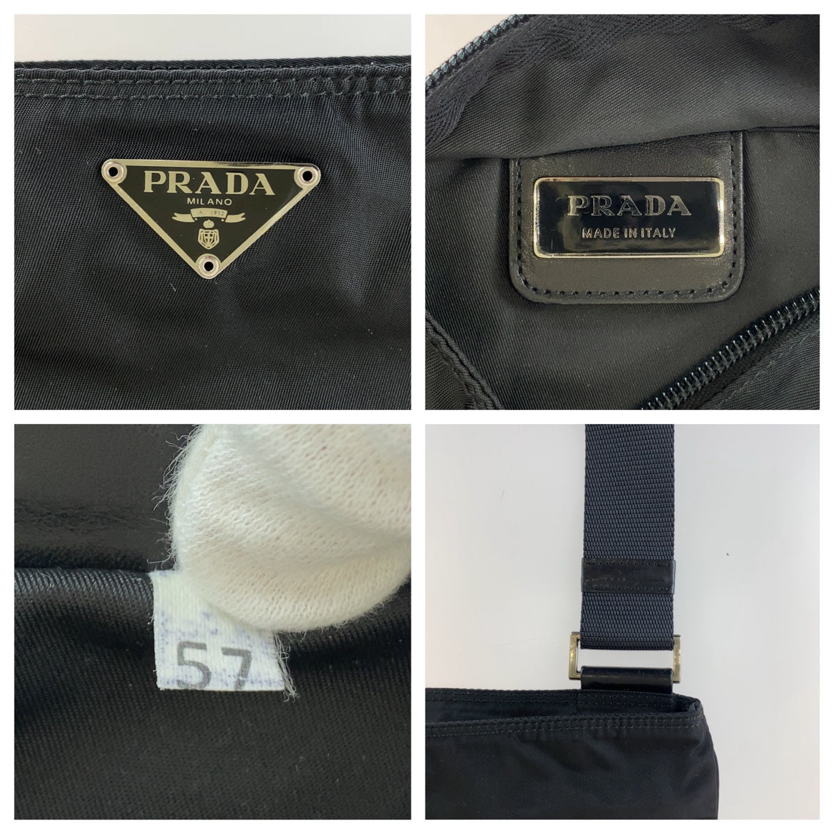 Prada Nylon Tessuto Triangle Logo Plate Shoulder Bag in Great Condition