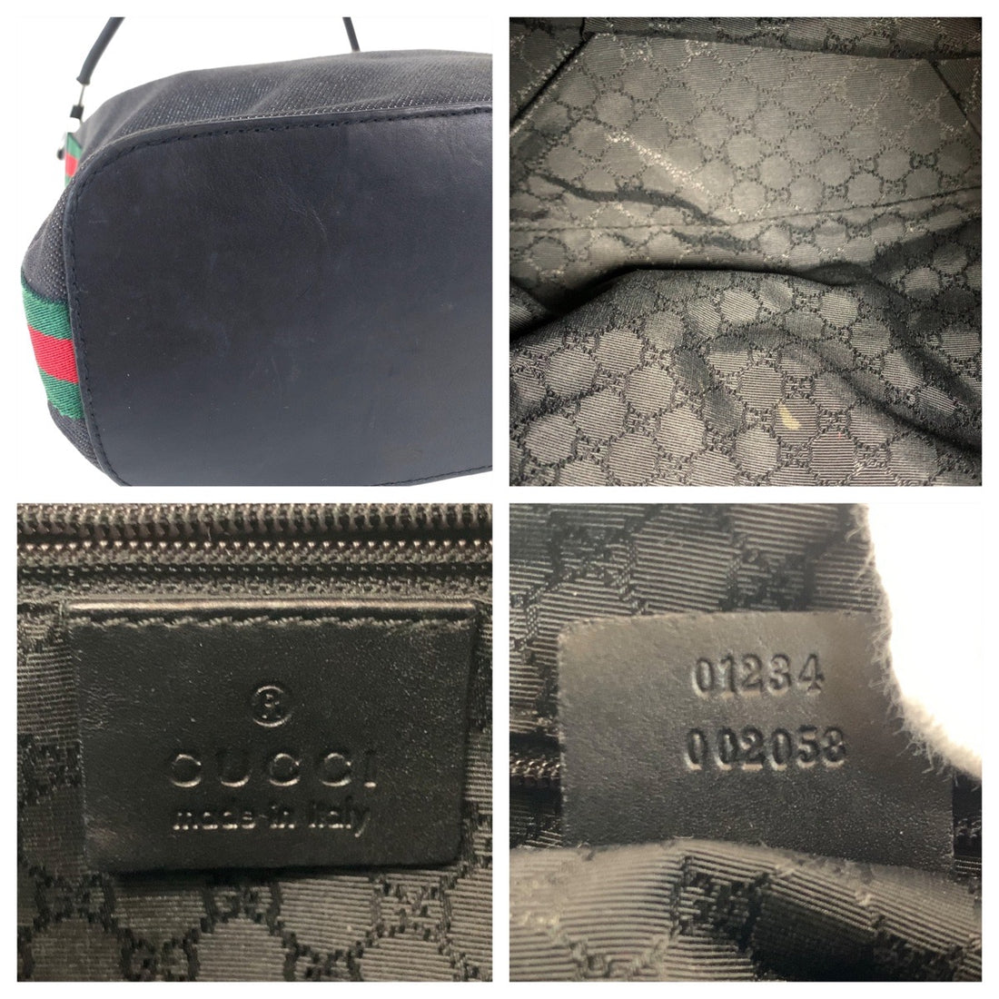 Gucci Canvas/Leather Hobo Shoulder Bag