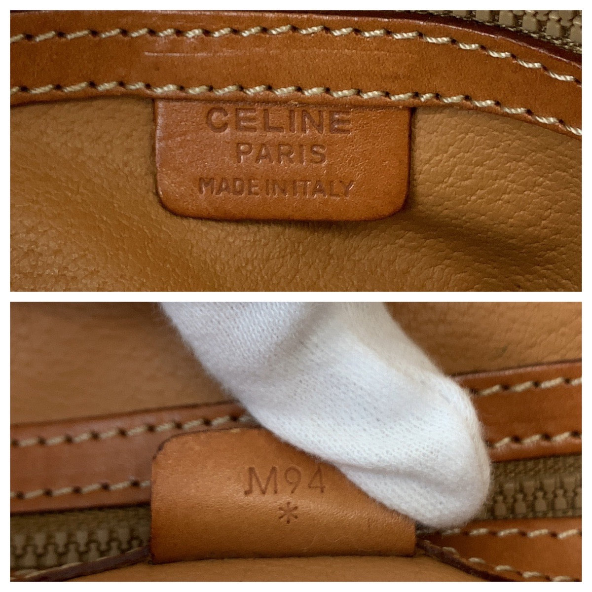 Celine Vintage Macadam Leather Boston Bag M94 in Good Condition