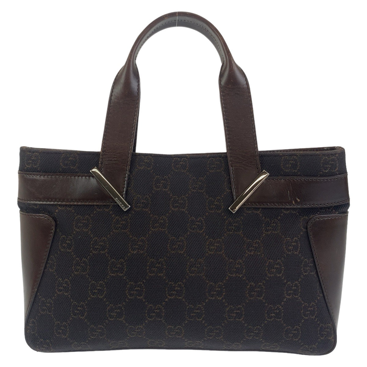 Gucci Brown GG Canvas Leather Tote Bag