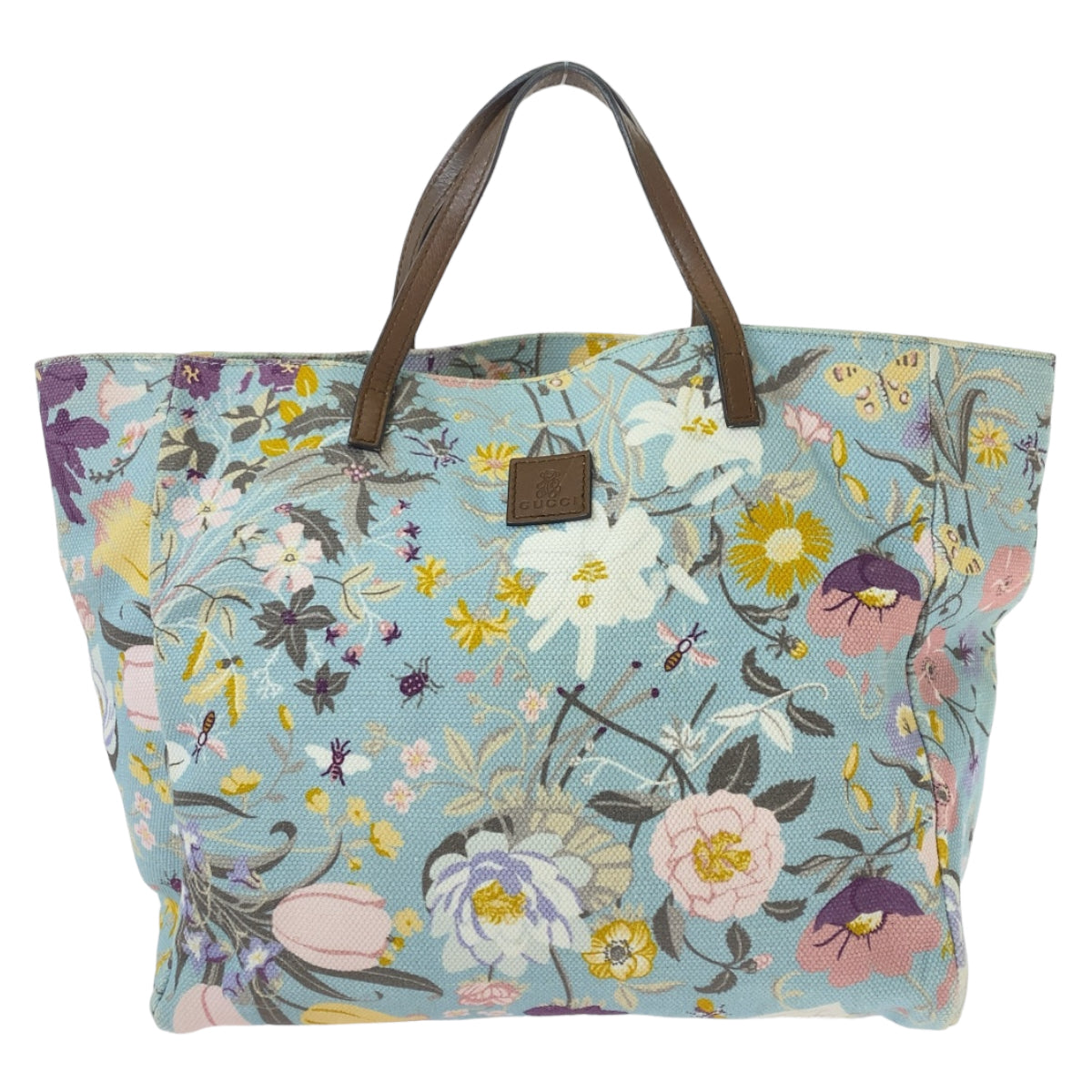 Gucci Children's Flora Canvas Leather Tote