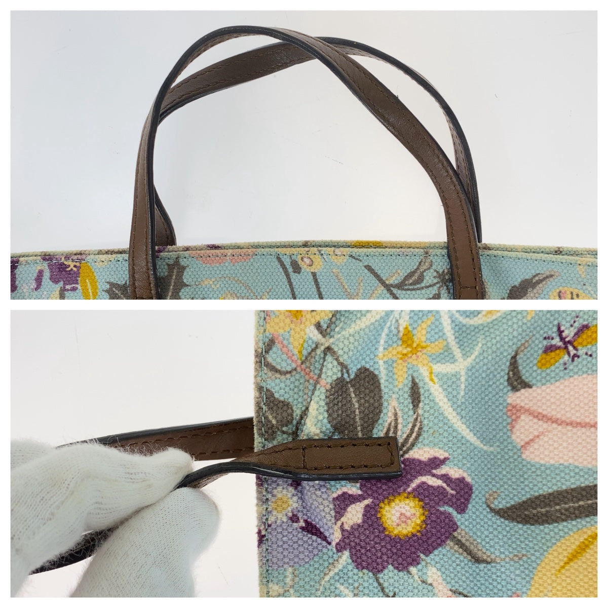 Gucci Children's Flora Canvas/Leather Tote Bag in Very Good Condition