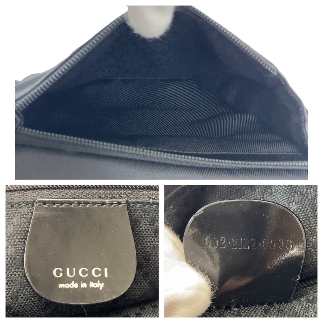 Gucci Bamboo Nylon Handbag Black