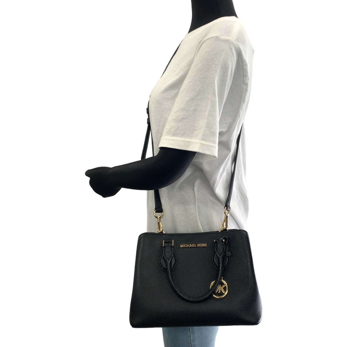 Michael Kors Black Leather Shoulder Handbag