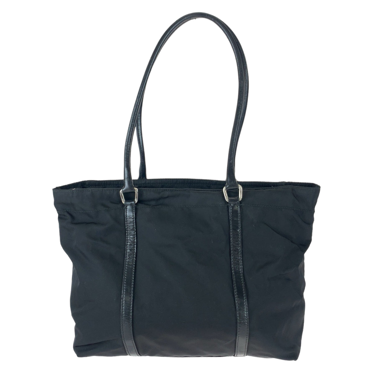 Prada Nylon Leather Tessuto Logo Tote Bag