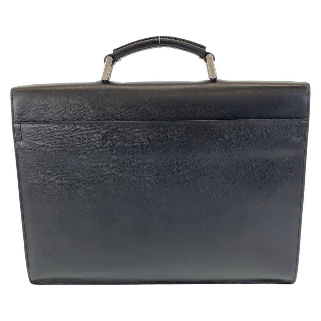 Prada Leather Business Briefcase Black in Very Good Condition